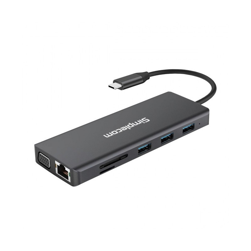Simplecom CHN612 USB-C 12-in-1 Multiport Docking Station Dual HDMI   VGA Triple Display Gigabit LAN