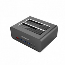 (LS)Simplecom SD352 USB 3.0 to Dual SATA Aluminium Docking Station with 3-Port Hub and 1 Port 2.1A USB Charger (LS)