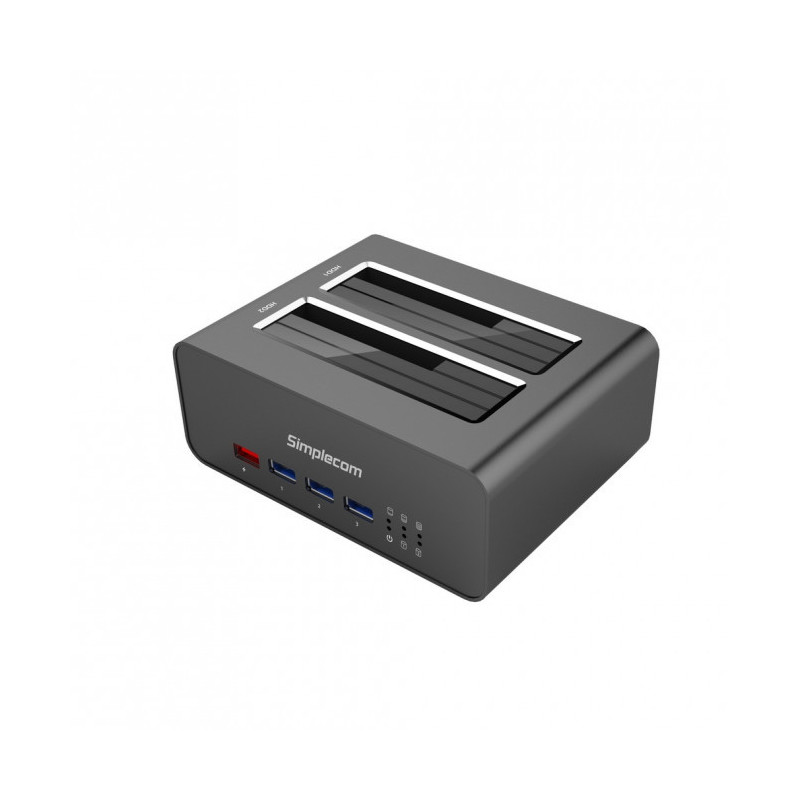 (LS)Simplecom SD352 USB 3.0 to Dual SATA Aluminium Docking Station with 3-Port Hub and 1 Port 2.1A USB Charger (LS)