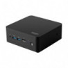 MSI Cubi NUC 1M-015BAU miniPC barebone, Black Intel Core 7-150U DDR5 2*M.2 2*HDMI 2*TBT 2*LAN Wifi6 Card Reader Switch Cable 