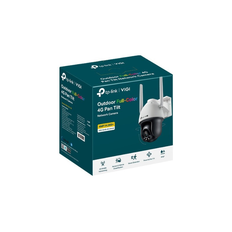 TP-Link VIGI 4MP C540-4G(4mm) Outdoor Full-Color 4G Pan Tilt Network Camera, 4mm Lens, 4G Mobile Networking, Automatic Tracki