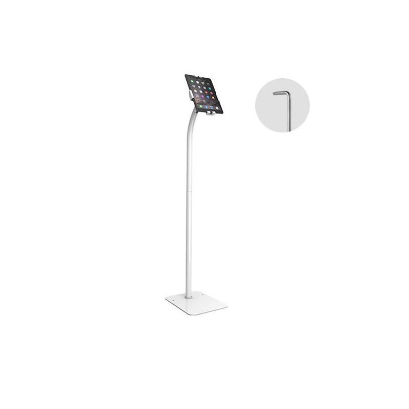 Brateck Universal Anti-Theft tablet floor stand compatible with most 7.9'-11' Tablets-White 220x300x1238mm Anti-Theft Locking