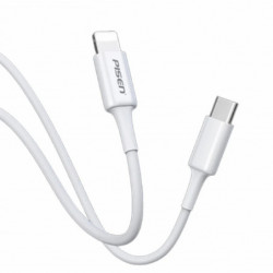 Pisen Mr White Lightning to USB-C PD Fast Charge Cable (1M) White - Support Charge 3A, Stretch-Resistant, Reinforced,Durable,