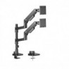 Brateck LDT81-C024P-B Noteworthy Pole-Mounted Heavy-Duty Gas Spring Dual Monitor Arm Fit Most 17'-49' Monitor Fine Texture Bl