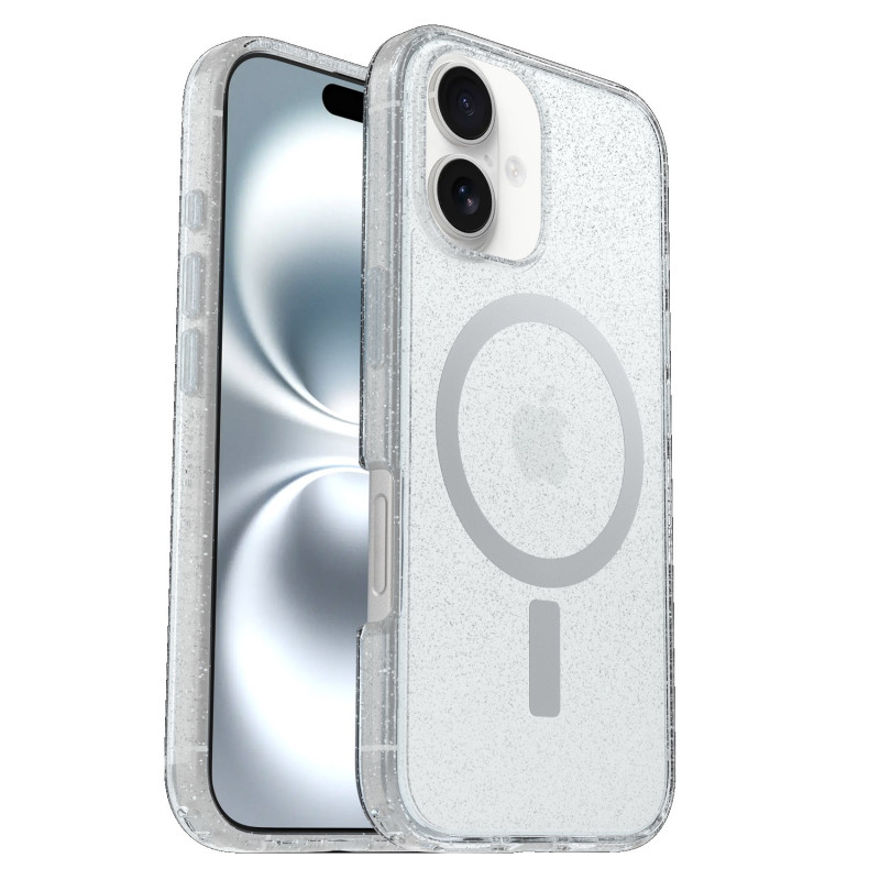 OtterBox Symmetry Clear MagSafe Apple iPhone 16 (6.1') Case Stardust - (77-96381), Antimicrobial, DROP  3X Military Standard,