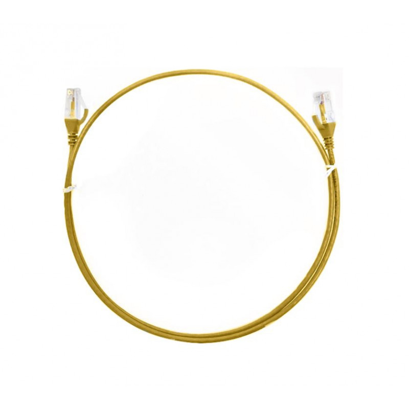 8ware CAT6 Ultra Thin Slim Cable 10m - Yellow Color Premium RJ45 Ethernet Network LAN UTP Patch Cord 26AWG for Data