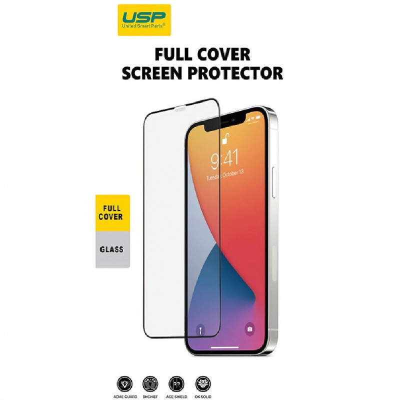 USP Apple iPhone 17e /  iPhone 16e / iPhone 14 / iPhone 13 Pro / iPhone 13 (6.1') Tempered Glass Screen Protector -Full Cover