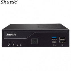 Shuttle DH610 Slim Mini PC 1L Barebone - Intel 12th/13th/14th Gen , 2xDDR4, 2.5' HDD/SSD bay, 2xLAN (1G & 2.5G), 2xRS232, HDM