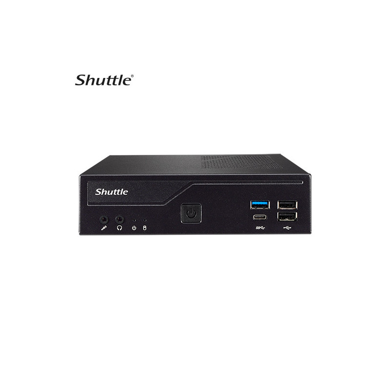 Shuttle DH610 Slim Mini PC 1L Barebone - Intel 12th/13th/14th Gen , 2xDDR4, 2.5' HDD/SSD bay, 2xLAN (1G & 2.5G), 2xRS232, HDM