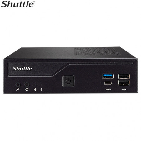Shuttle DH610 Slim Mini PC 1L Barebone - Intel 12th/13th/14th Gen , 2xDDR4, 2.5' HDD/SSD bay, 2xLAN (1G & 2.5G), 2xRS232, HDM