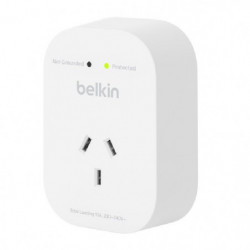 Belkin SurgePro 1-Outlet Surge Protector - White (SRA010AU),1800 Joules, Belkin 6-Point Safety System, RCM Certified, $30000 