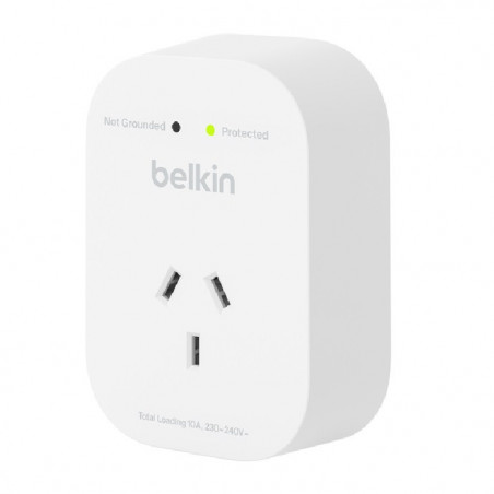 Belkin SurgePro 1-Outlet Surge Protector - White (SRA010AU),1800 Joules, Belkin 6-Point Safety System, RCM Certified, $30000 