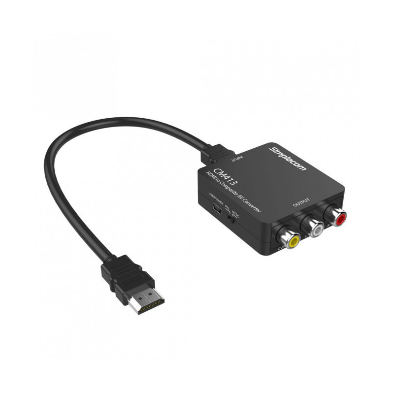 Simplecom CM413 HDMI to Composite AV CVBS 3RCA Video Converter 1080p Downscaling