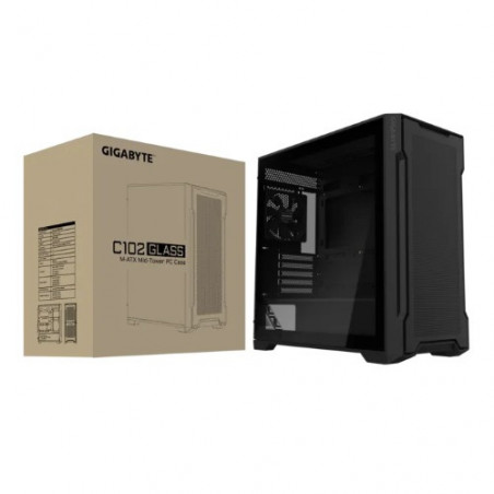 Gigabyte C102 GLASS BlackMid Tower case, Mini ITX / Micro ATX, 5x Expansion slots, 2x 3.5' Drive Support, 3x 2.5' Drive Suppo