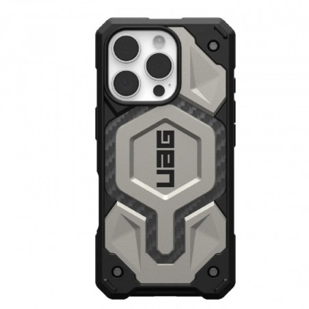 UAG Monarch Pro MagSafe Apple iPhone 16 Pro (6.3') Rugged Case - Titanium (114456113636), 25ft. Drop Protection(7.6M), 10 Yea