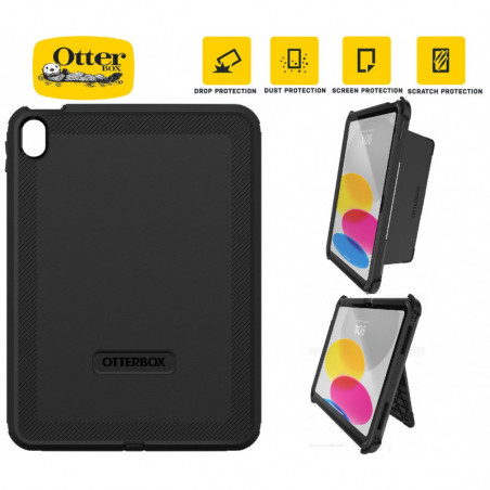 OtterBox Rugged Defender Apple iPad (11') (A16) (11th Gen) / iPad (10.9') (10th Gen) Kickstand Case Black - (77-89953), 7 Yea
