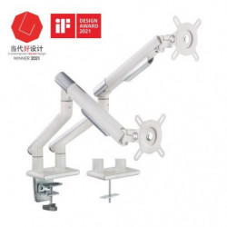Brateck Dual Monitor Premium Slim Aluminum Spring-Assisted Monitor Arm Fix Most 17'-32' Monitor Up to 9kg per screen VESA 75x