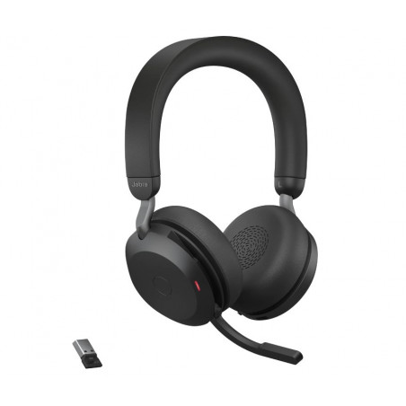 Jabra Evolve2 75 USB-C Link380a UC Stereo Black, 8-Mic Technology, 36 Hours Battery & Fast Charge, Dual-Foam Tech, Discreet H