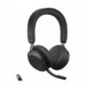 Jabra Evolve2 75 USB-C Link380a UC Stereo Black, 8-Mic Technology, 36 Hours Battery & Fast Charge, Dual-Foam Tech, Discreet H