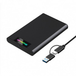 Simplecom SE239 Tool-free 2.5' SATA HDD SSD to USB-C Enclosure with RGB Lights USB 3.2 Gen 2 2 interface, utilize full speed 