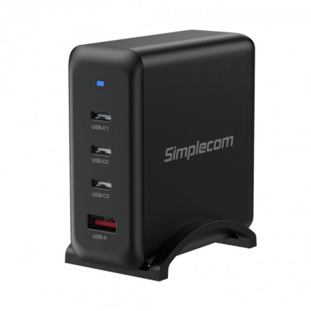 Simplecom CU400 4-Port PD 100W GaN Fast Charger 3xUSB-C   USB-A for Phone Tablet Laptop
