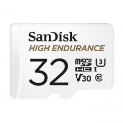 SanDisk High Endurance 32GB microSD 100MB/s 40MB/s 2.5K hrs 4K UHD C10 U3 V30 -40°C to 85°C Heat Freeze Shock Temp Water X-