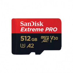 SanDisk Extreme® PRO microSDXC™ UHS-I CARD 512GB  Write speeds of up to 140MB/S  Great for capturing 4K UHD video  Lifetim