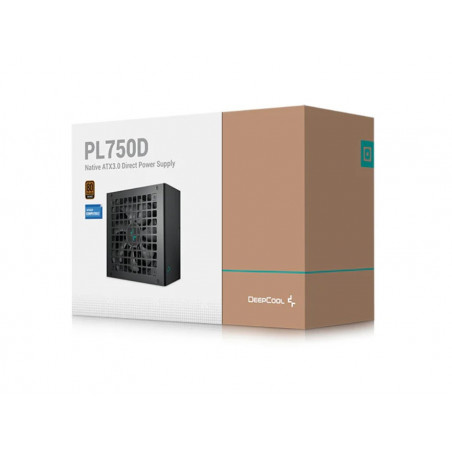 DeepCool PL750D 750W 80  Bronze Certified Non-Modular ATX Power Supply(Direct Cable), 120mm Fan, DC to DC, ATX3.1, 100,000 MT
