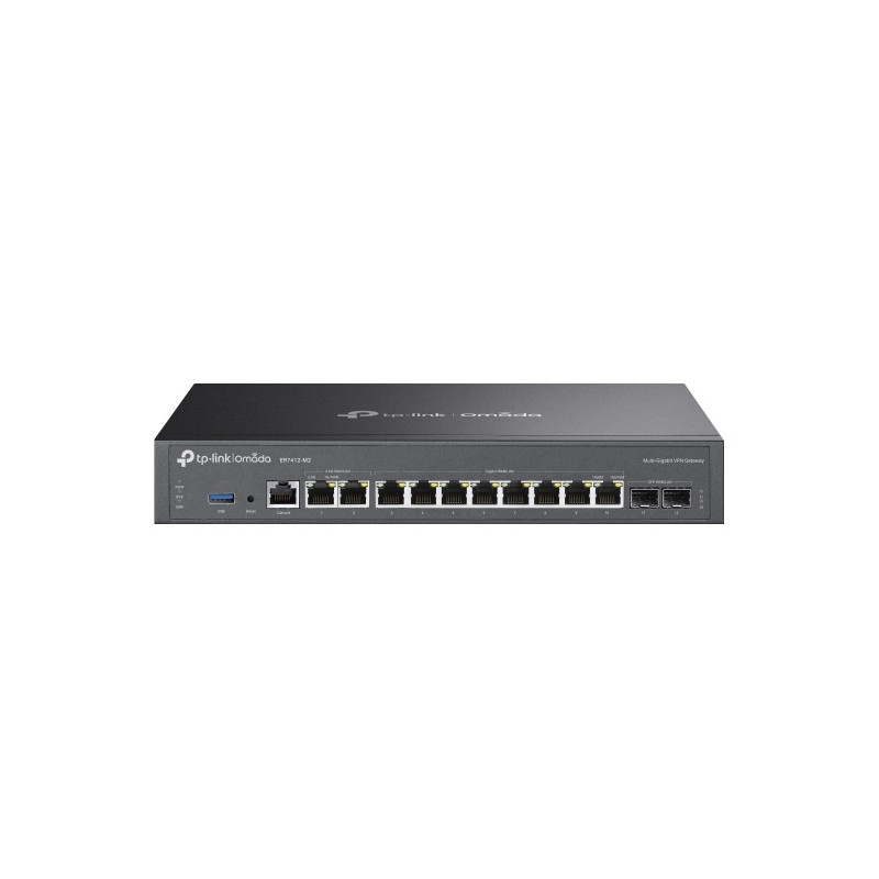 TP-Link ER7412-M2 Omada Multi-Gigabit VPN Router, Quad-core CPU, 2x2.5Gbps RJ45, 10x Gigabit WLAN/LAN Ports(2x SFP), 1x USB3.