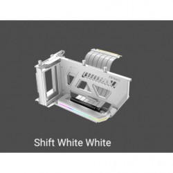 Antec RGB Adjustable Shift PCI Vertical GPU Bracket PCI-E 4.0 Riser Cable white (190mm) for 4090 & 7900 XTX Cards. E-ATX, ATX