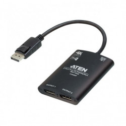 Aten VS92DP Video Splitter 2-Port True 4K resolution for dual output, up to 3840x2160@30 Hz, DisplayPort 1:2: HDCP 1.3 Compli