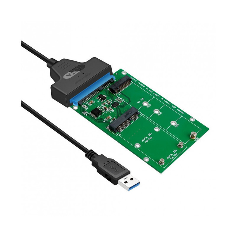 (LS)Simplecom SA221 USB 3.0 to mSATA   NGFF M.2 (B Key) SSD 2 in 1 Combo Adapter
