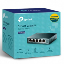 TP-Link TL-SG105 5port Switch Desktop,Gigabit,Steel Case, 5-Port 10/100/1000Mbps RJ45 Supporting Auto-MDI/MDIX,  Plug and Pla