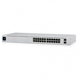 Ubiquiti UniFi 24 Port Managed Gigabit Switch, 16x PoE  Ports, 8x Gigabit Ethernet Ports, 2xSFP - 95W - Touch Display - Fanle