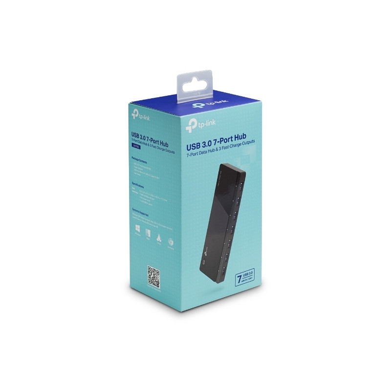 TP-Link UH700 7 Ports USB3 Hub Desktop 2.5A Power Adapter, transfer speeds of up to 5Gbps, 10 times faster than standard USB 