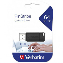 Verbatim Store'n'Go Pinstripe USB Drive 64GB (Black) – Reliable, Durable, and Ultra Compact – Best Companion for Office  