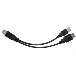 Astrotek USB 2.0 Y Splitter Cable 30cm - Type A Male to Type A Male   Type A Female Black Colour Power Adapter Hub Charging