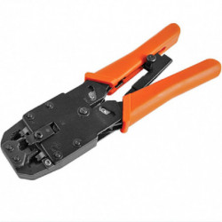 Astrotek 8 pins RJ-45 6 pins RJ-12 4 pins RJ-11 Crimper Cut Strip Crimping Tool Kit with Ratchet Orange Colour Hood RoHS ~CBC