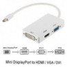 Astrotek 3 in1 Thunderbolt Mini DP DisplayPort to HDMI DVI VGA Hub Adapter Converter Cable for MacBook Air Mac Mini Microsoft