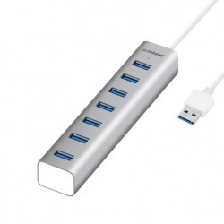 mbeat® 7-Port USB 3.0 Powered Hub - USB 2.0/1.1/Aluminium Slim Design Hub with Fast Data Speeds (5Gbps) Power Delivery for P