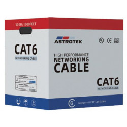 Astrotek CAT6 FTP Cable 305m Roll - Blue Full 0.55mm Copper Solid Wire Ethernet LAN Network 23AWG 0.55cu Solid 2x4p PVC Jacke