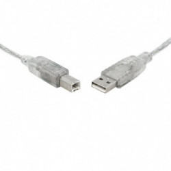 8Ware USB 2.0 Cable 3m Type A to B Male to Male Printer Cable for HP Canon Dell Brother Epson Xerox Transparent Metal Sheath 