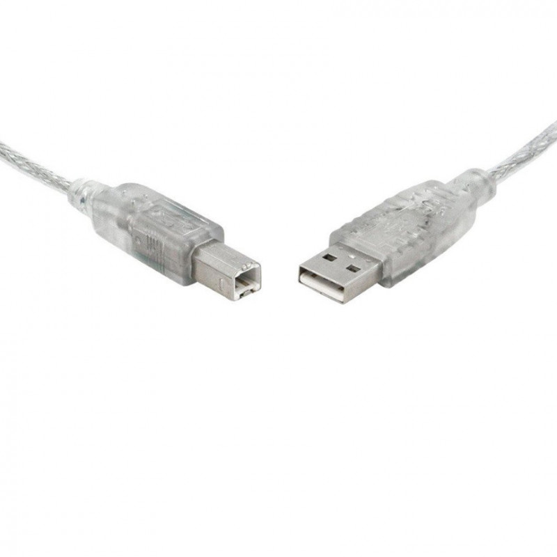 8Ware USB 2.0 Cable 3m Type A to B Male to Male Printer Cable for HP Canon Dell Brother Epson Xerox Transparent Metal Sheath 