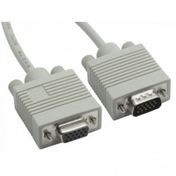 8Ware VGA Extension Cable 3m - 15 pins Male to 15 pins Female for Monitor PC Molded Type Grey