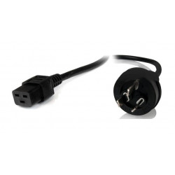 8Ware Power Cable 2m 3-Pin AU to IEC C19 Male to Female 10A Electrical Safety Black
