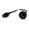 8Ware Power Cable 2m 3-Pin AU to IEC C19 Male to Female 10A Electrical Safety Black