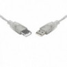 8Ware USB 2.0 Extension Cable 0.25m 25cm A to A Male to Female Transparent Metal Sheath Cable