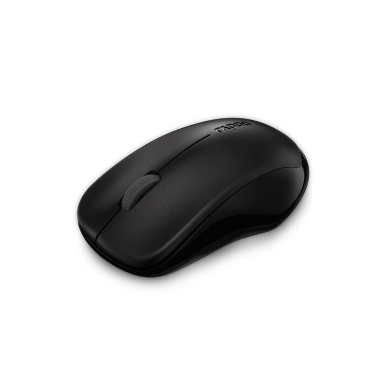 RAPOO 1620 2.4G Wireless up to 10 Meters and 360 degrees coverage Mouse Black, 1000 DPI, Long Battery. Retail Pack