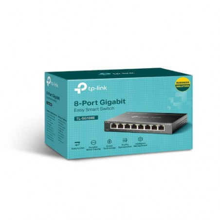 TP-Link TL-SG108E 8-Port Gigabit Easy Smart Switch Provides network monitoring, traffic prioritization and VLAN Web-based use