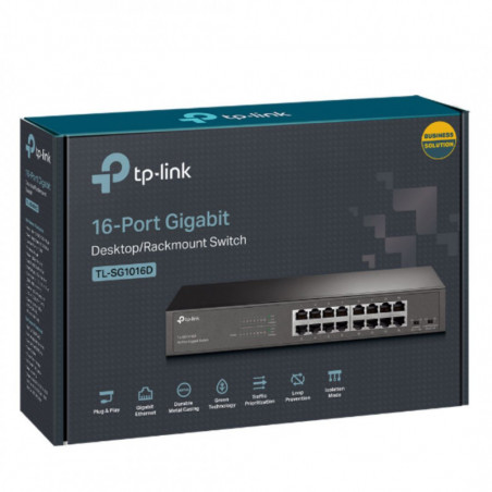 TP-Link TL-SG1016DE 16-Port Gigabit Easy Smart Switch Network Monitoring, Traffic Prioritization & VLAN Features Web-based Us